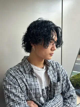 ショート カラー パーマ メンズ 渋谷　無料カット /コウシロウのヘアスタイル