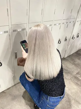 ロング カラー エフェクトブリーチ 🌟前澤啓太朗のヘアスタイル