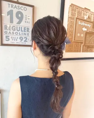ロング 酸性ストレート/ブリ ーチなしWカラー河本のヘアスタイル