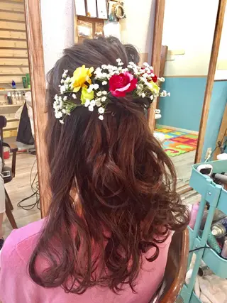 セミロング ヘアアレンジ 早朝✨ヘアセット 着付け/清水玲歌のヘアスタイル