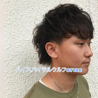 ショート カラー パーマ メンズ ニュアンスパーマ/ レイヤー/茶屋町のヘアスタイル