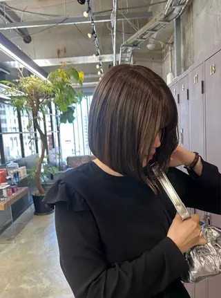 ミディアム カラー maho/垢抜け カラーパーマメイクのヘアスタイル