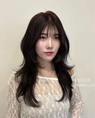セミロング YUI レイヤー/韓国ヘアのヘアスタイル