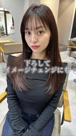 ロング カラー ヘアアレンジ topstylist 芳賀みなみのヘアスタイル
