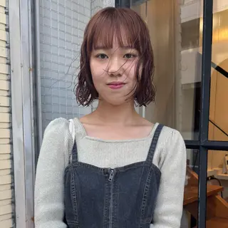ショート カラー パーマ しずく/Lilu/ 博多美容室のヘアスタイル