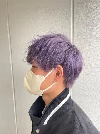 ショート カラー ヘアアレンジ メンズ 艶髪✨寒色カラー✨ 翁長孝輔のヘアスタイル