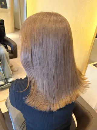 ミディアム カラー 暖色カラー✨️ 門内 梨真のヘアスタイル