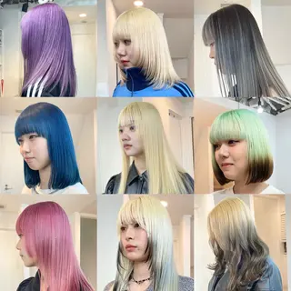 ロング カラー ハイトーン×レイヤー ／遠藤将太のヘアスタイル