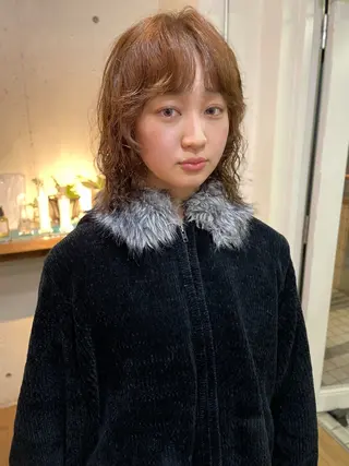 ミディアム パーマ YUKI 新宿カット パーマ/カラーのヘアスタイル