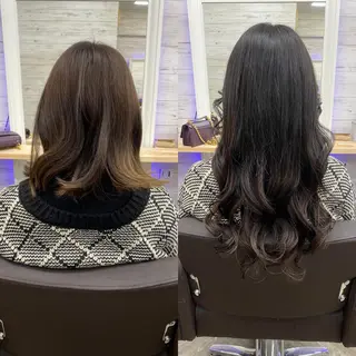ミディアム カラー ヘアアレンジ アイブロウ LAVENDIA 初音のヘアスタイル