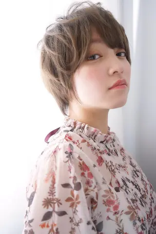 ショート カラー パーマ レイヤーカット✂️ 横浜No1♡下鳥翔子のヘアスタイル