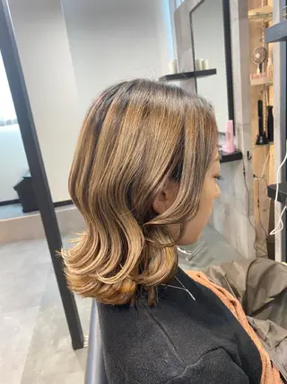 ミディアム カラー 🟡【美髪専門店】 ✨褒め髪/艶髪🟡のヘアスタイル