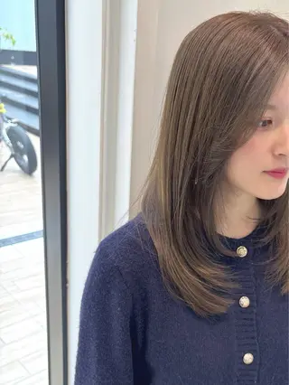 セミロング カラー 🎀透明感ナチュラル ガーリー🎀yuhiのヘアスタイル