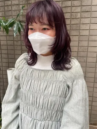 ミディアム カラー ヤマモト マイのヘアスタイル