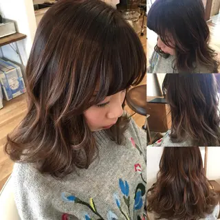 セミロング 嶋崎 啓人のヘアスタイル