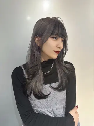 セミロング カラー ✨縮毛矯正✖︎顔周り レイヤー✨ナカムラのヘアスタイル