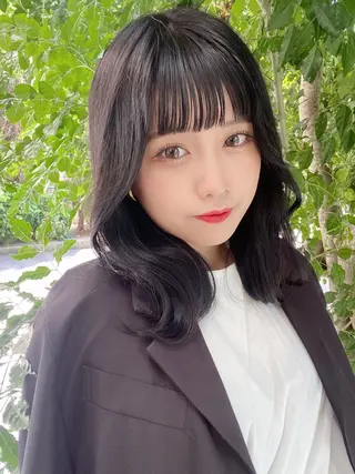 ミディアム カラー 韓国風ヘア✻透明感 カラー✻yukaのヘアスタイル
