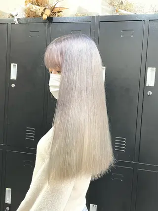 ミディアム カラー パーマ ヘアアレンジ メンズ キッズ ネイル マツエク・マツパ 切りっぱなしヘアボブ ミディアムヘアRYOのヘアスタイル