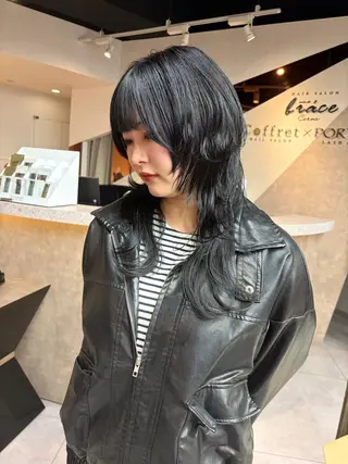 ロング カラー 藤原快斗/レイヤー /ウルフ/ハイトーンのヘアスタイル