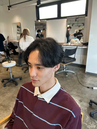 ショート メンズ 名駅/フェザーパーマ 韓国ヘア/森岡のヘアスタイル