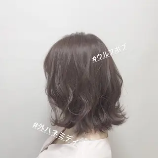 ミディアム カラー 似合わせ/前髪カット /店長   村上直也のヘアスタイル