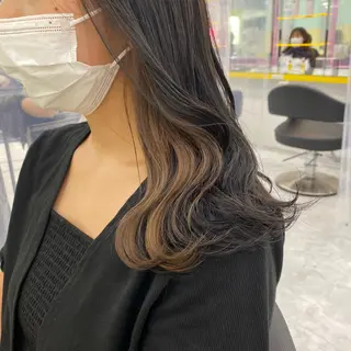 セミロング カラー ヘアアレンジ mai🍑暖色カラー /レイヤー💖のヘアスタイル