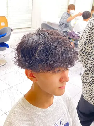 セミロング パーマ ヘアアレンジ メンズ メンズ特化 水口湧太のヘアスタイル