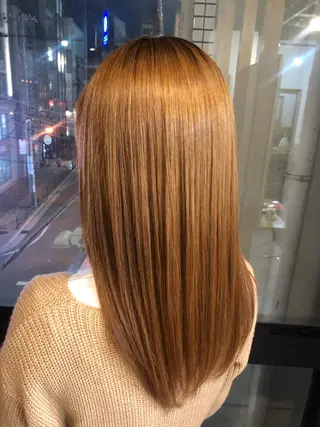 セミロング カラー 髪質改善&ブリーチ 伊勢 祐一郎のヘアスタイル