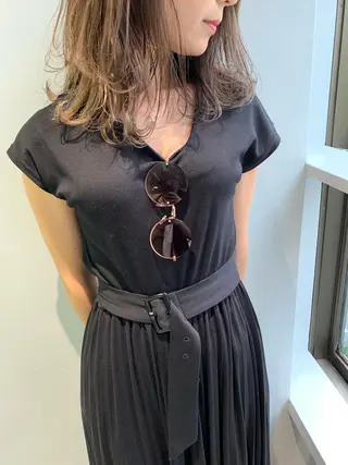 セミロング カラー 怪我のため6月末 復帰予定田中瑞希🍃のヘアスタイル