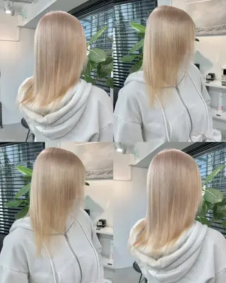 ミディアム ハイトーンカラー 🦋yuri🦋のヘアスタイル