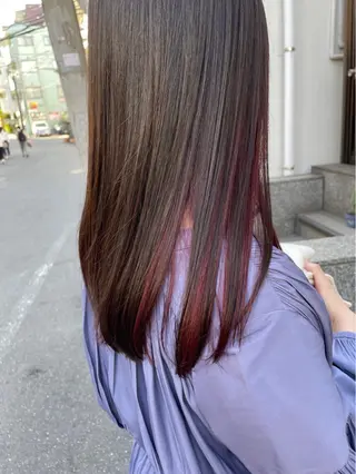ロング 髪質改善/酸性ストレ ート/ブリーチ縮毛のヘアスタイル