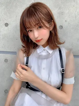 ミディアム カラー パーマ 【赤み消しカラー】 中野浩太のヘアスタイル