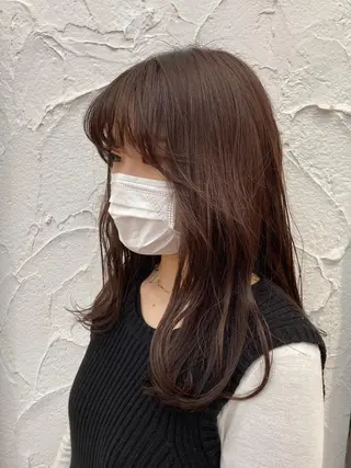 ロング カラー パーマ ヘアアレンジ デザインカラー✨ 日高桃佳のヘアスタイル