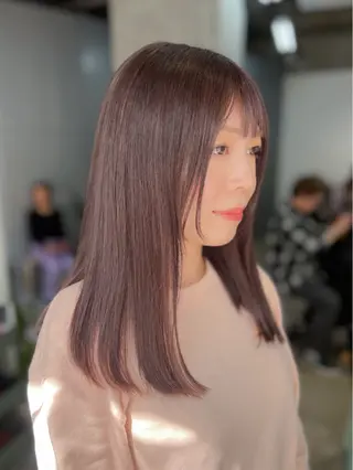 ミディアム カラー 谷町/Le'a /竹原しおなのヘアスタイル