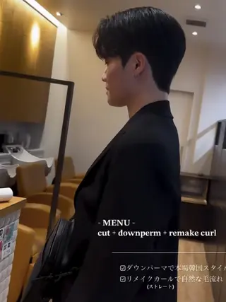 ショート パーマ メンズ SALOWIN 新宿三丁目East所属・メンズ/남자머리✂️ ダウンパーマ/成富のヘアスタイル