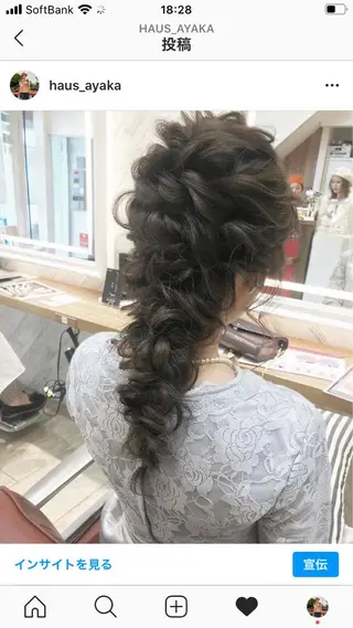 ロング ヘアアレンジ あやかショート 白髪ぼかしのヘアスタイル