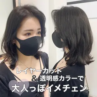 ミディアム 伊良波 香里のヘアスタイル