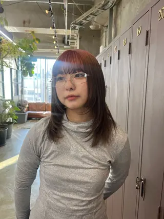 セミロング オリーブ/レイヤー/ 酸性ストレート/ゆなのヘアスタイル