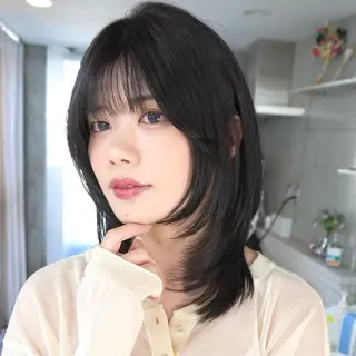 ミディアム カラー HOLON池袋所属・ウルフカット ハッシュカット/七海のヘアスタイル
