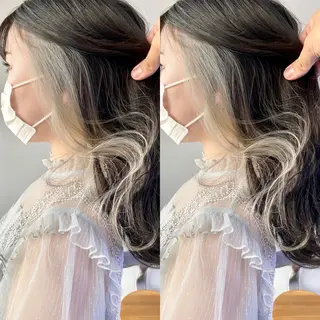 セミロング カラー ヘアアレンジ 韓国風×透明感カラー 髪質改善オタベシンヤのヘアスタイル