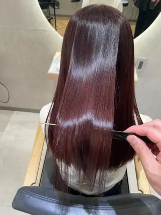 ロング カラー フェイスレイヤー/ 小顔/髪質改善　関のヘアスタイル