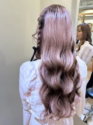 ロング ヘアアレンジ ボウ🪞ヘアセット /メイク/マツパのマツエク・マツパデザイン