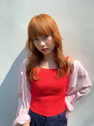 ロング カラー 菊地 柚乃のヘアスタイル
