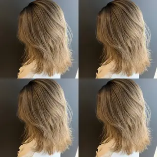 ミディアム カラー ✨縮毛矯正✖︎顔周り レイヤー✨ナカムラのヘアスタイル