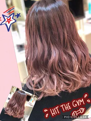 セミロング カラー 永島 桜のヘアスタイル