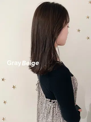 ミディアム カラー 市川 千夏のヘアスタイル