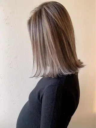ミディアム カラー 京都駅/透明感カラー 🖤sakiのヘアスタイル