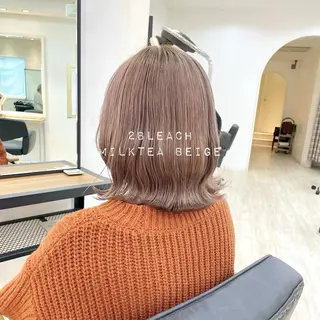 ショート カラー ゆさこのか ダブルカラー／縮毛のヘアスタイル