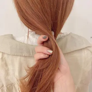 セミロング カラー ボブ顔周り 韓国遠藤小雪のヘアスタイル