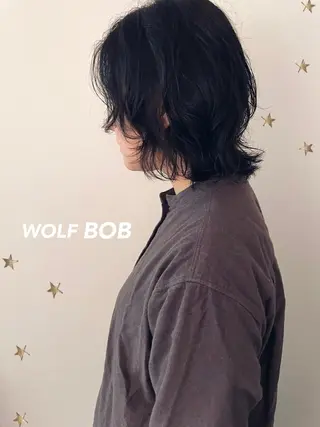 ミディアム パーマ 市川 千夏のヘアスタイル